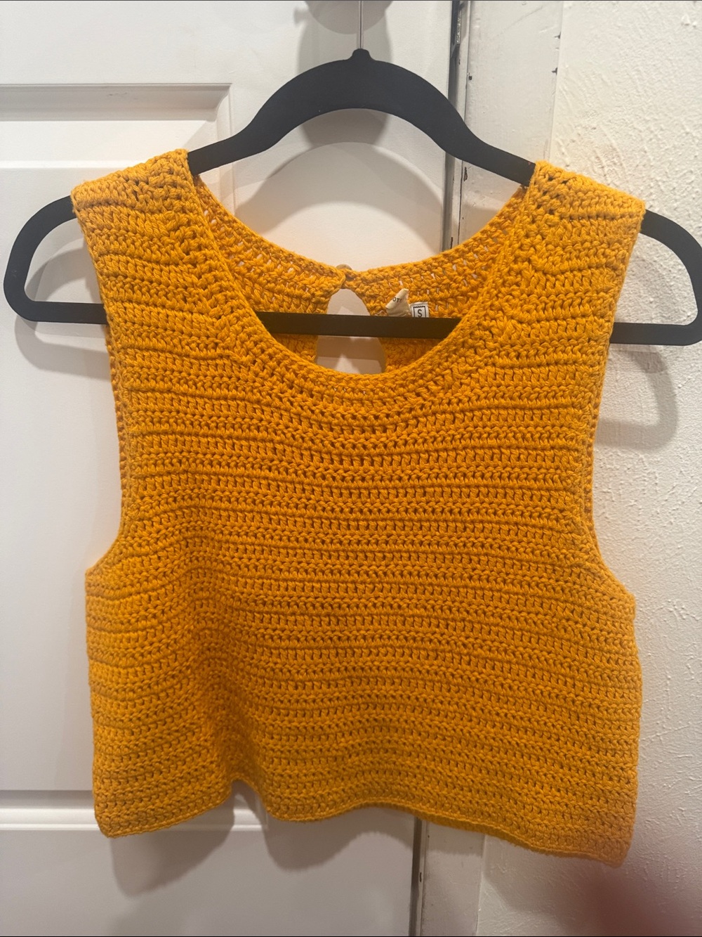 Moth Mustard Crochet Tank Cropped Camisole